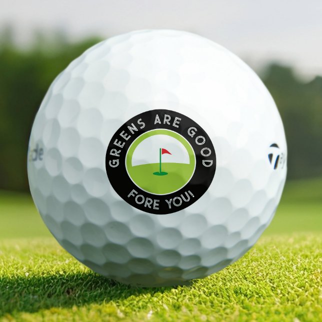Funny Golfer Gift – GREENS ARE GOOD FORE YOU! Golf Balls (Funny Golfer Gift – GREENS ARE GOOD FORE YOU! Golf Balls)