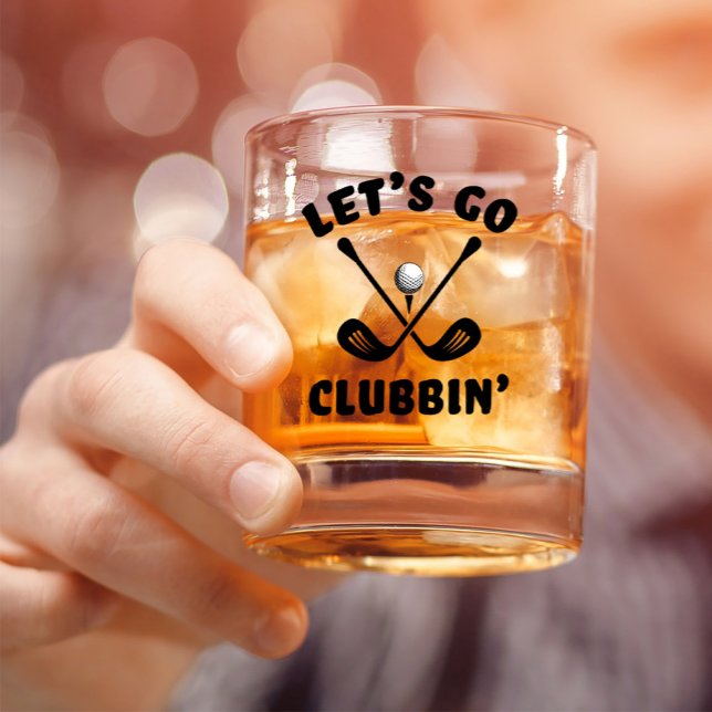 Funny Golfer Golf Club Humour Modern Sports Black Whiskey Glass (Funny Golfer Golf Club Humor Modern Sports Black Whiskey Glass)