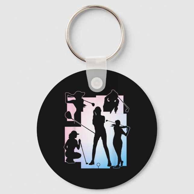 Funny Golfer Golf Player Cool Golfing Game Enthusi Key Ring (Front)