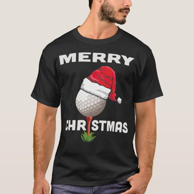 Funny Golfer Holiday Golf Ball Christmas golfgirl  T-Shirt (Front)