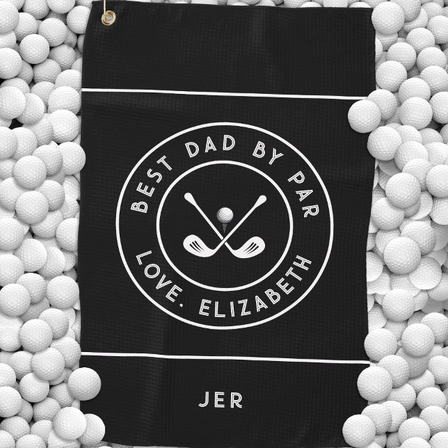 Funny Golfer Humour Golf | Best Dad By Par Golf Towel (Funny Golfer Humor Golf | Best Dad By Par Golf Towel)