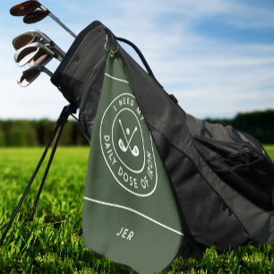 Funny Golfer Humour Golf Iron Sports Olive Green Towel