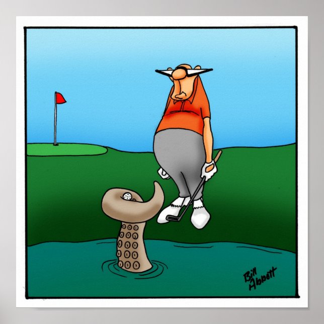Funny Golfer Humour Poster Gift (Front)