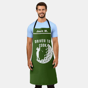 Funny Golfer Kitchen Gift, Driven to Cook Golf Pun Apron
