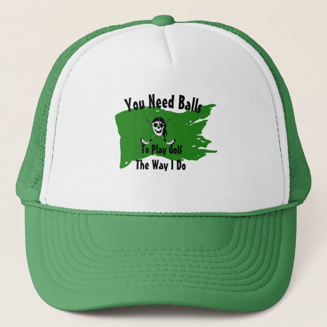 Funny Golfer Puns, Quotes & Sayings, Personalised  Trucker Hat (Front)