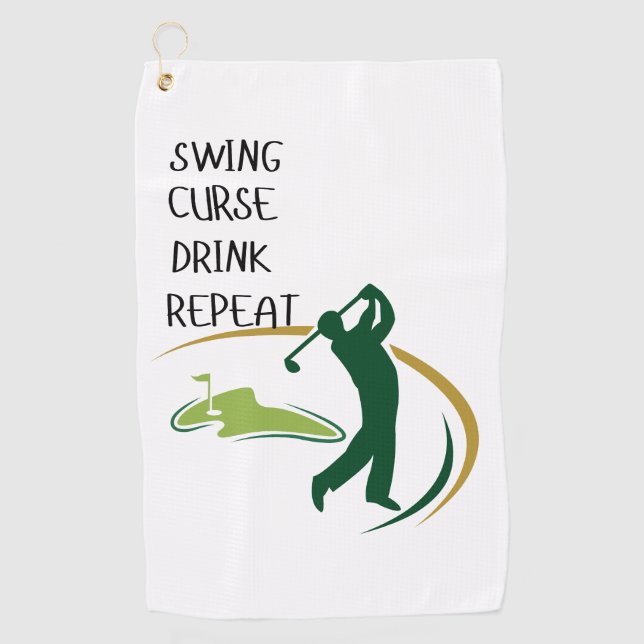 Funny Golfer Towel Gift For Golf Lovers (Front)