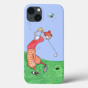 Funny Golfers Cartoon Illustration iPhone 13 Case