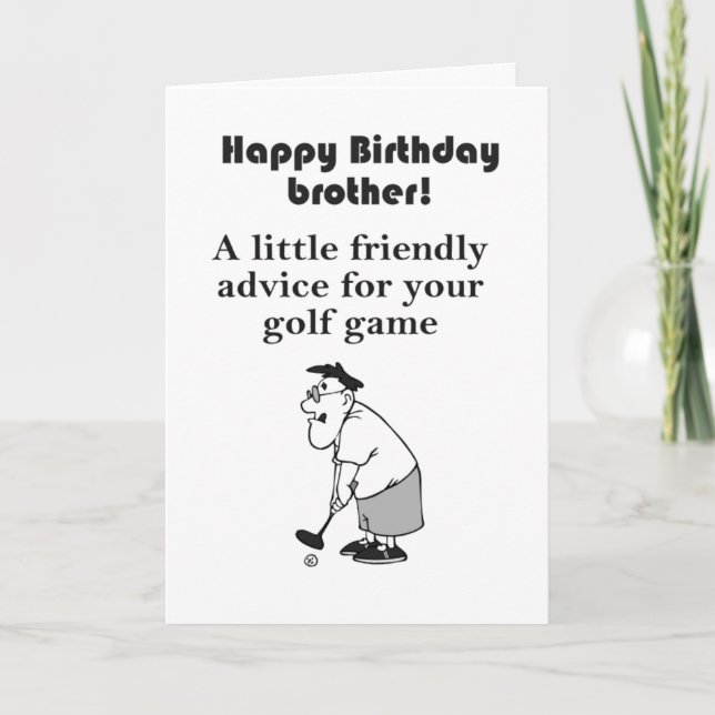 funny golfing brother happy birthday card (Front)