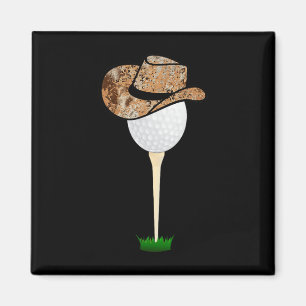 Funny Golfing Cowboy Apparel Holiday Golf Ball Magnet