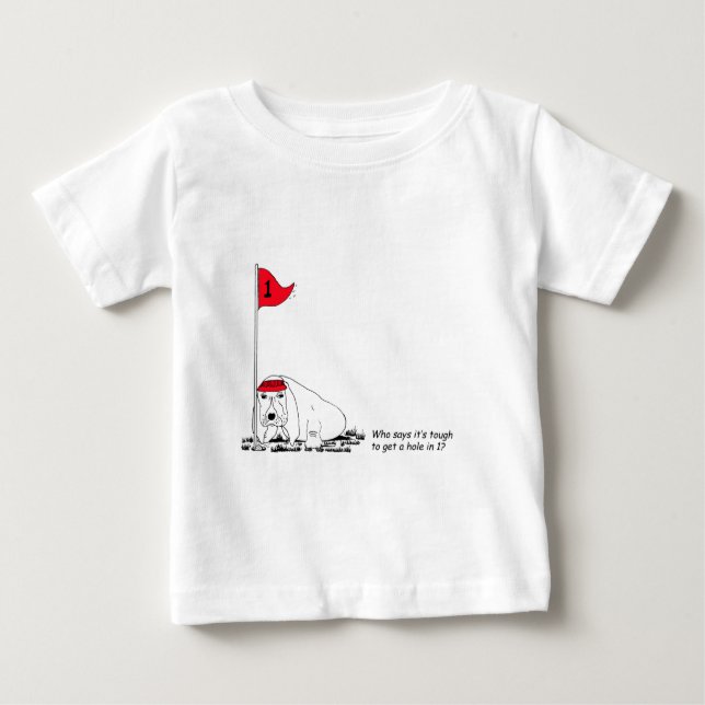 Funny Golfing Dog Baby's T-Shirt  (Front)