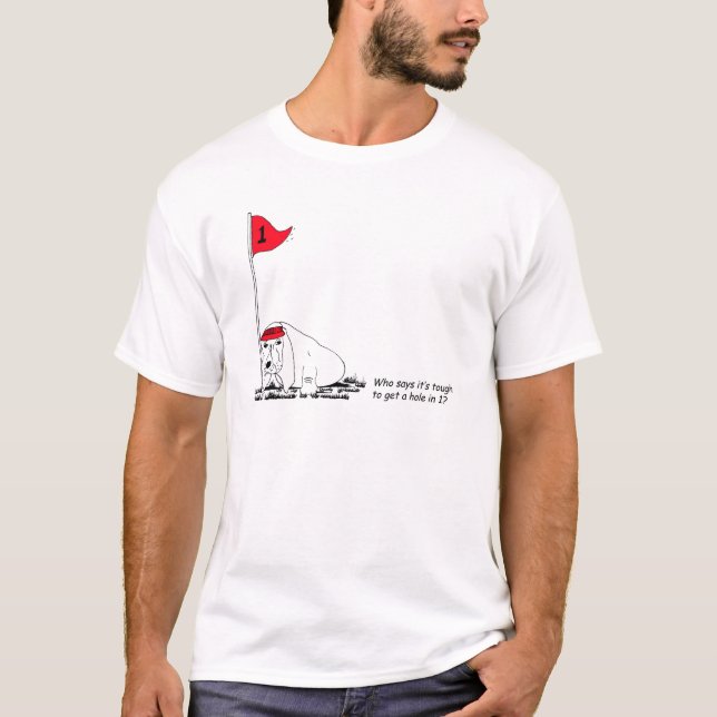 Funny Golfing Dog Men's T-Shirt (Front)