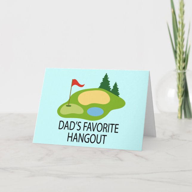 Funny Golfing Golf Course Dad's Hangout Gift Card (Front)