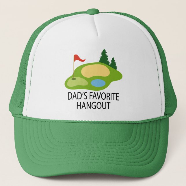 Funny Golfing Golf Course Dad's Hangout Gift Trucker Hat (Front)