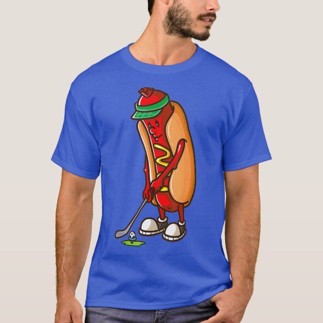 Funny Golfing Hot Dog Golf Gifts s for Men Boys T-Shirt (Front)