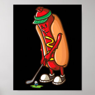 Funny Golfing Hot Dog Golf Gifts Shirts For Men Bo Poster