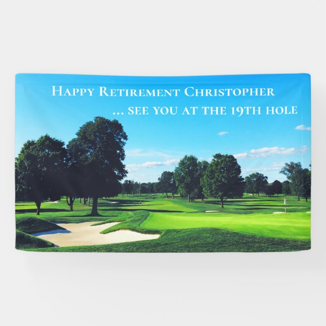 Funny Golfing Retirement Congratulations Banner (Horizontal)