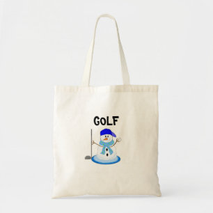 Funny Golfing Snowman Tote Bag
