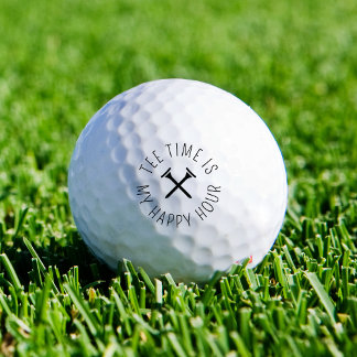 Funny Golfing Tee Time Is My Happy Hour Modern Golf Balls