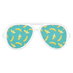 Funny Gone Bananas illustrated pattern Aviator Sunglasses