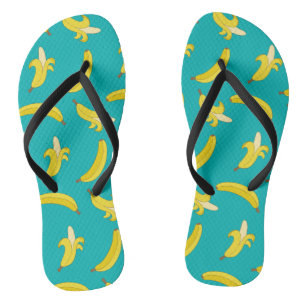 Funny Gone Bananas illustrated pattern Jandals