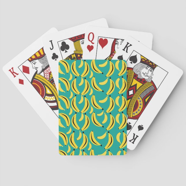 Funny Gone Bananas illustrated pattern Playing Cards (Back)