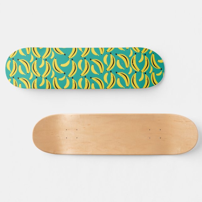 Funny Gone Bananas illustrated pattern Skateboard (Horz)