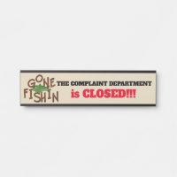 Funny gone fishing boss door plate
