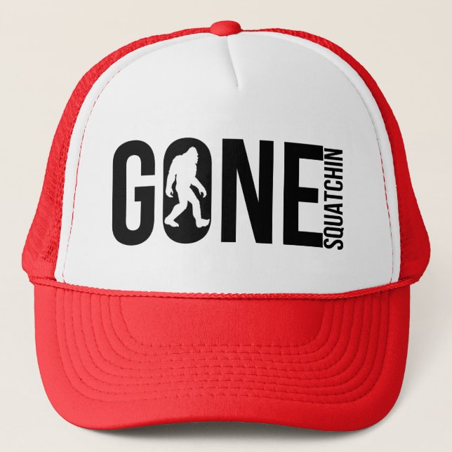 Funny Gone Squatchin Trucker Hat (Front)