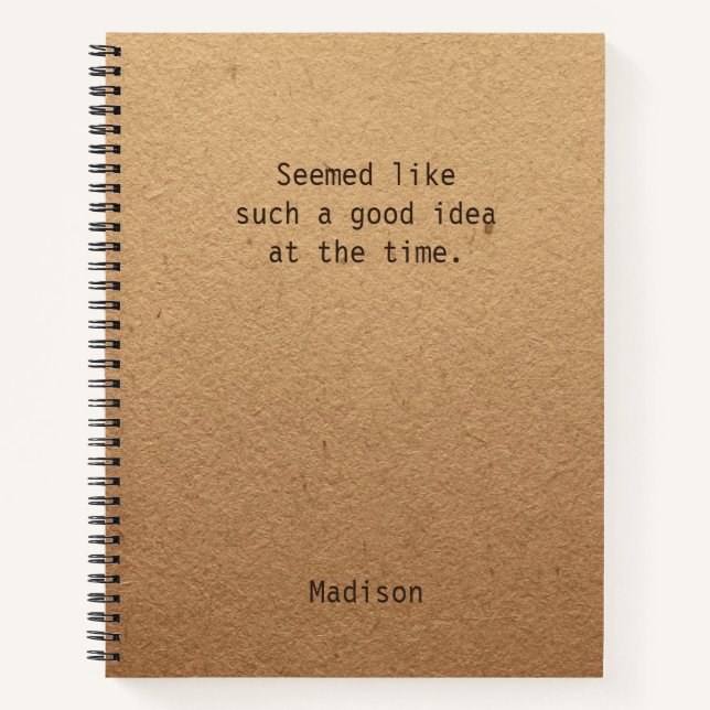 Funny Good Idea Personalised Notes Office Meeting Notebook (Front)