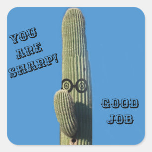 Funny Good Job Cactus Humourous Arizona Great Job Square Sticker