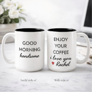 Funny good morning Two-Tone coffee mug