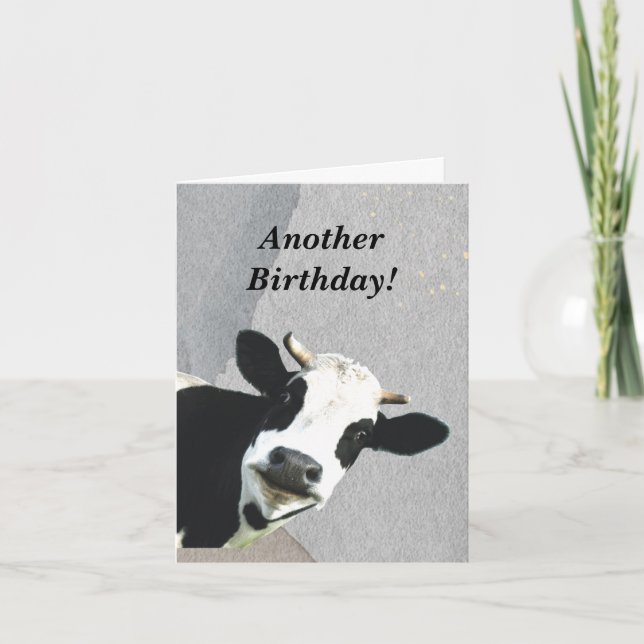 Funny Good News Cow Age Birthday Card (Front)
