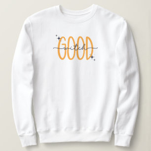 Funny Good Witch Modern Halloween Orange Black Sweatshirt