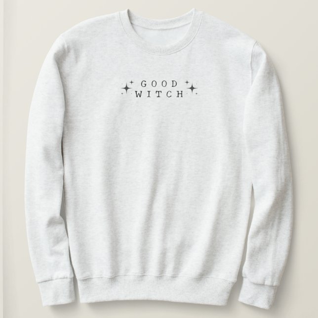 Funny Good Witch Modern Halloween Sweatshirt (Design Front)