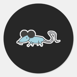 funny goofy rat classic round sticker