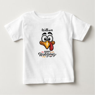 Funny Goofy Turkey Face Personalised Cartoon Baby T-Shirt