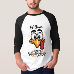 Funny Goofy Turkey Face Personalised Cartoon T-Shirt