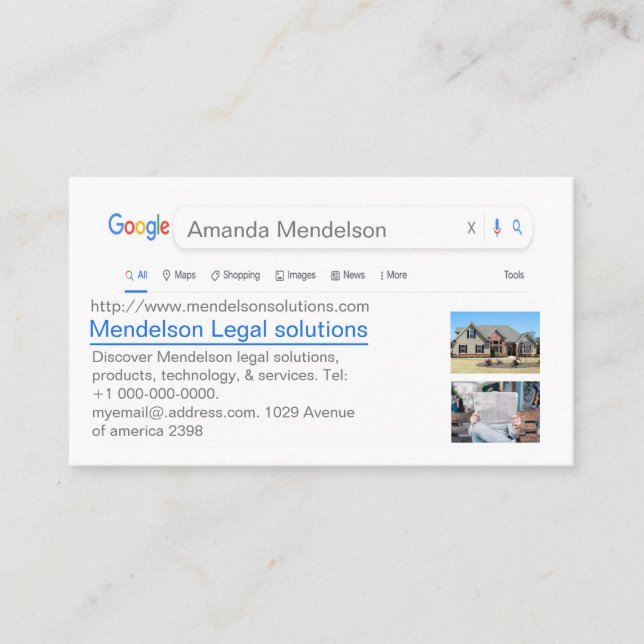 funny google internet promo business card (Front)