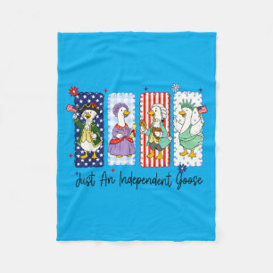 Funny Goose 4th Of July Patriotic Usa Independent Fleece Blanket
