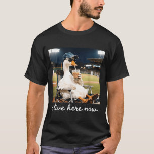 Funny Goose Ballfield Baseball Field I Live Here T-Shirt