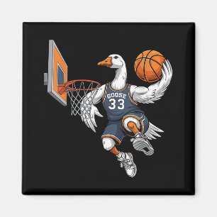 Funny Goose Basketball Player Slam Dunk Lovers Spo Magnet
