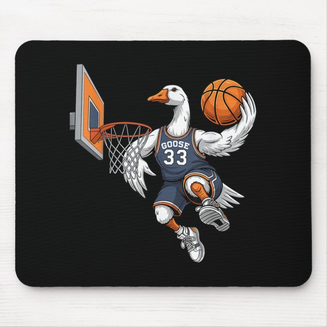 Funny Goose Basketball Player Slam Dunk Lovers Spo Mouse Pad (Front)