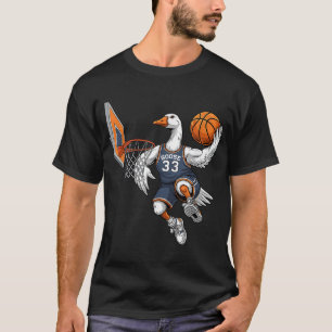 Funny Goose Basketball Player Slam Dunk Lovers Spo T-Shirt