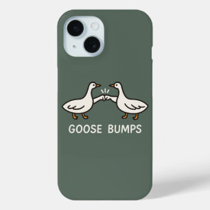 Funny Goose Bumps Cartoon Fist Bump Geese Animal iPhone 15 Case