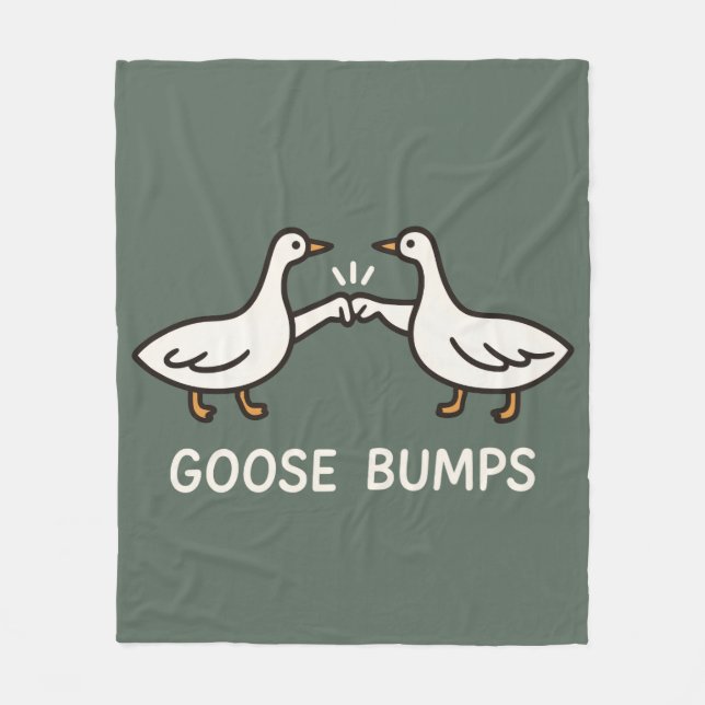 Funny Goose Bumps Cartoon | Fist Bump Geese Animal Fleece Blanket (Front)