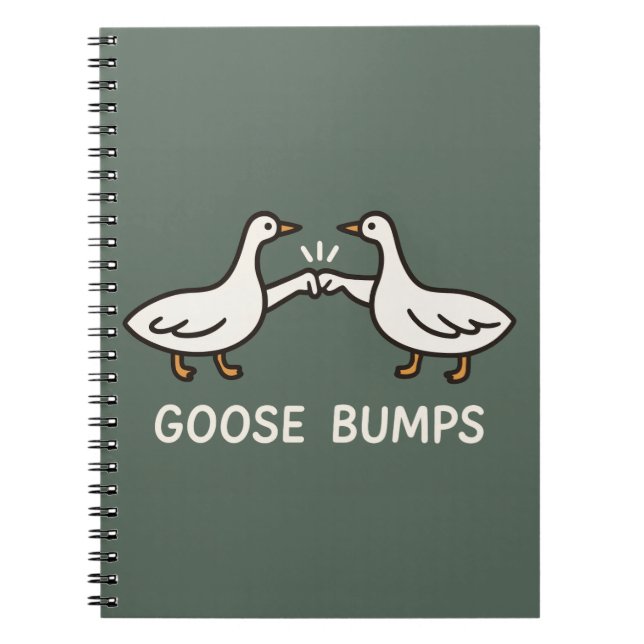 Funny Goose Bumps Cartoon | Fist Bump Geese Animal Notebook (Front)