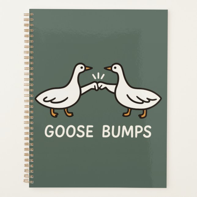 Funny Goose Bumps Cartoon | Fist Bump Geese Animal Planner (Front)