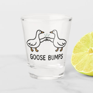 Funny Goose Bumps Cartoon Fist Bump Geese Animal Shot Glass