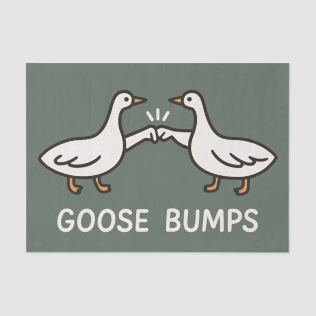 Funny Goose Bumps Cartoon | Fist Bump Geese Animal Tissue Paper (Front)