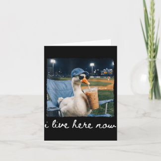 Funny Goose Duck Live Here Baseball Ballfield Meme Card